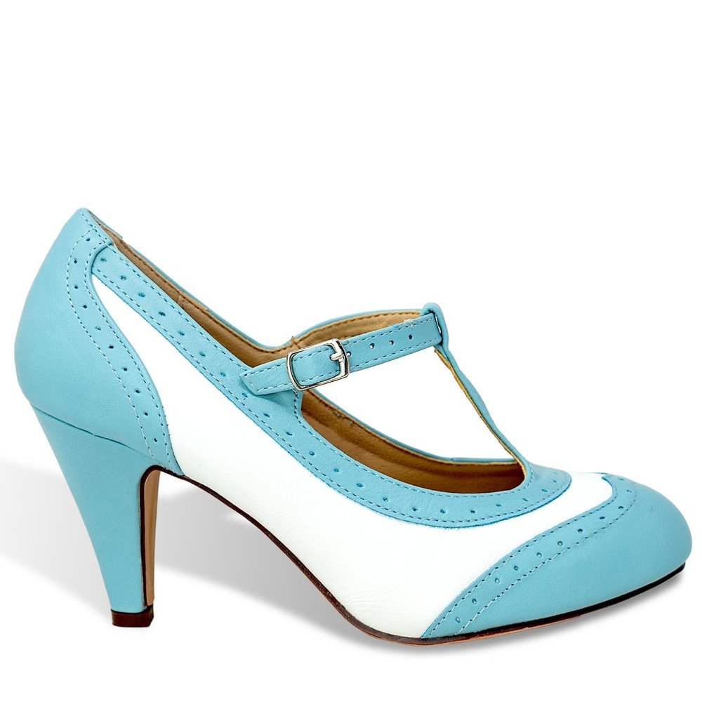 Chase & Chloe Mary Jane Oxford Pumps - Retro Round Toe Shoe with Ankle S…